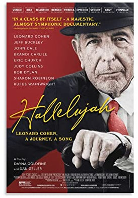 Hallelujah Leonard Cohen A Journey A Song (2022) Filmposter Leinwand Kunstdrucke Poster Fotobild Gemälde Poster Raumdekoration 50,8 x 76,2 cm (50 x 75 cm)