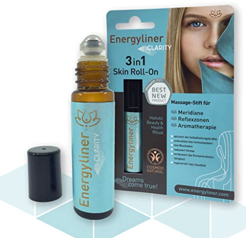 Energyliner® SOS-Stick gegen Stress & Verspannungen (VEGANE ZERTIFIZIERTE NATURKOSMETIK)Massageroller mit ausführlicher Anwenderbroschüre für professionelle Massagen und hochwertigsten Ölkombinationen