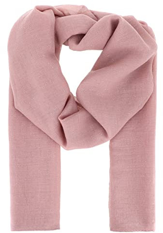 Altrosa Damen Schal Tuch Pailletten 20% Baumwolle 80% Viskose - Langer und Rechteckiger Maxi Schal 180cm x 70cm - Glitzernder Original Tücher Modern und Modisch - Hochzeit Stola