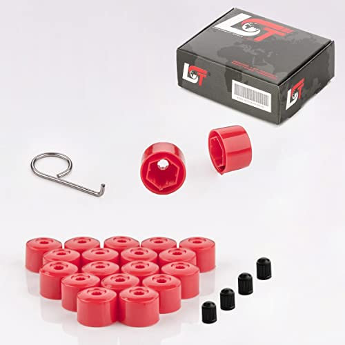 LST 20x Kappen Set Abdeckkappen Sechskant Radschrauben 17 mm rot