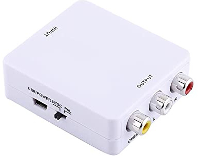 vers Hdmi Adapter för Gammal Tv, Video Audio AV CVBS Adapter Cinch Out Converter 720p/1080p Svart Digital HD-ingång Till Composite (Vit)