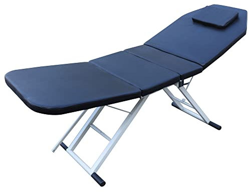 EurHomePlus 3 zonen Mobile klappbar Massagetisch Massagebank Kosmetikliege für Fußmassage-Geschäften, Gesundheitssalons, Schönheitssalon, etc. (schwarz)