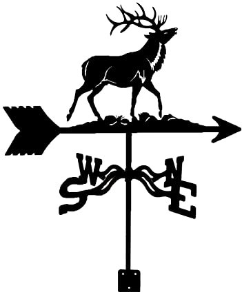 Wetterfahne aus Edelstahl, Motiv: Hirsch, Pferd, mit Dachbefestigung, Dach, Gartendekoration, Windfahne des Innenhofs, Eisenkunst mit Rostschutz-Beschichtung für Hofdekoration