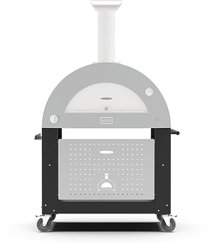 Alfa Forni Carrelli per barbecue e affumicatori della Marca Modello Base 3 Pizze Moderno Nero