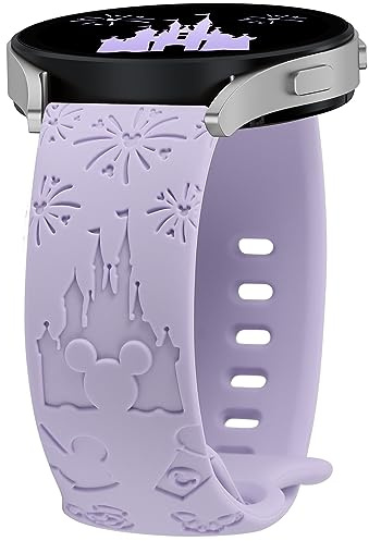BEEXI Cartoon Engraved Silicone Strap for Samsung Galaxy Watch | 20mm silicone strap compatible with Galaxy Watch 7 6 5 4 Active 2, fits 40mm 44mm, also for 6 Classic 5 Pro FE