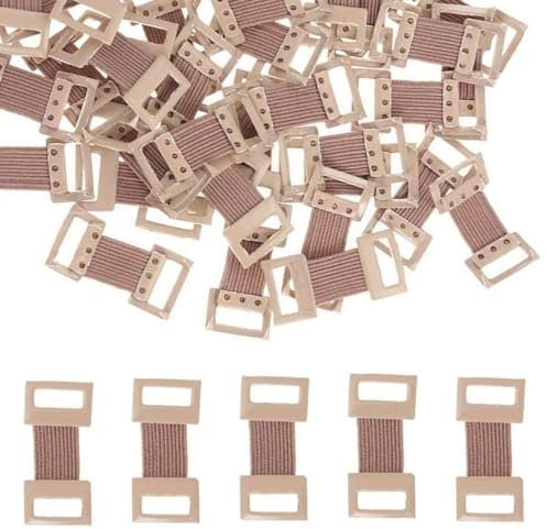 YOCDNOV Bende di Garza Elastiche da 50 Pezzi - Clip per Bende, Elementi di Fissaggio in Metallo Elasticizzato per Varie Bende, Materiale per Bende, per Vari Tipi di Bende (Marrone)