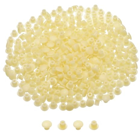 sourcing map 350Pcs Plastic Hole Plugs Screw Cap Covers, 5mm(3/16) Decoration Tapping Screw Cover, Furniture Screw Cover for Cabinet, Bookcase, Beige