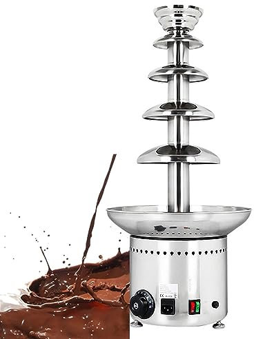 XCSCUK Fuente de Chocolate, máquina Comercial para Templar Chocolate, Torre de Fondue de Chocolate, Adecuada para reuniones, Fiestas (4 Tiers)