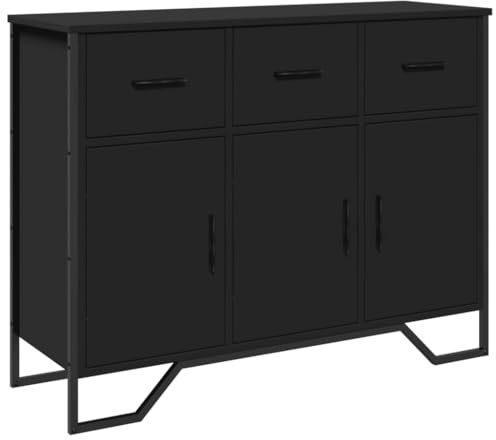 vidaXL Sideboard Schwarz 97x32,5x74,5 cm Holzwerkstoff
