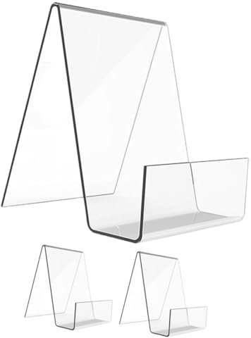 Parliky 3stücke Acryl-buchständer Einfache Transparente Schreibtisch-buchstütze Telefonständer Staffelei-ständer Bürodekor Dokumentenhalter