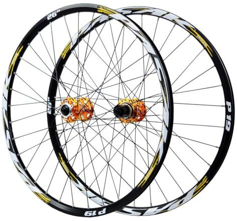 LPYDWZ MTB Laufradsatz 26/27,5/29 Zoll, Doppelwandige Scheibenbremse Aus Aluminiumlegierung Hybrid/Mountainbike for 7–12 Gang Kassette 2150g(Gold,29 inch)