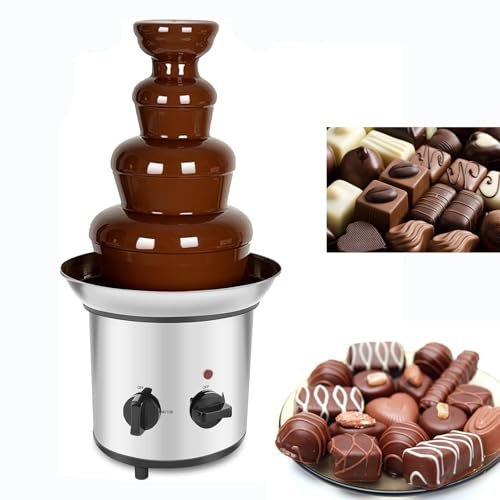 LHQYA Set per Fonduta Elettrica con Macchina per Fontana di Cioccolato, Fontana per Fonduta di Cioccolato con Macchina per Fusione Elettrica, Facile da Usare/Facile da Installare/Facile da Pulire