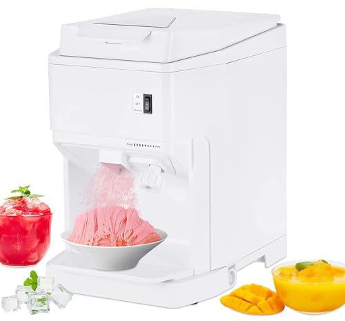 250W Electric Shaved Ice Crusher, 2.3L Commercial Snow Cone Machine, 265 LBS/H, Adjustable Fineness Shave Rough and Fine Ice,Easy Cleaning, Snow Cone Maker for Home Kitchen Cafe Restaurant 6L