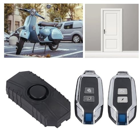 Trådlöst Cykellarm med Fjärrkontroll, Trådlös Vibrationsrörelsesensorlarm, Stöldskyddsvibrationsmotorcykelcykellarm, Uppladdningsbar, 115dB Hög Volym, IP55 Vattentät