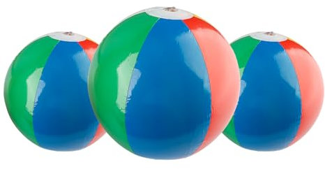 Tabanzhe Beach Ball-3PCS 12 Inch Inflatable Rainbow Pool Beach Balls for Kids Coloured Water Ball for Swimming Pool Summer Games Beach Party Outdoor