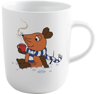KAHLA DieMaus Becher 0,35 l Winter Maus | weißer Becher im Sendung mit der Maus Design