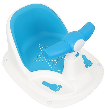 Asiento de Baño para Ñiño y Niño Pequeño Respaldo Azul | Pp y Tpe, Estructura Estable Ventosa, para Bañera y Ducha, Apoyo Seguro al Sentarse