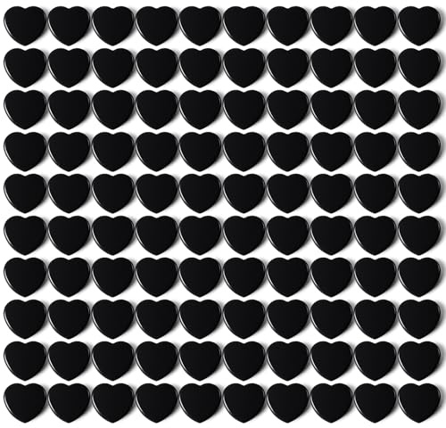 PYJLBX Lot de 100 Aimant Frigo - Petit Aimant Puissant Cœur, Noirs Aimants Tableau Magnétique, Magnet Frigo Décoratifs Aiment Mini Aimant Plat Pour Tableau Blanc, Calendrier,Réfrigérateur,Bureau,École