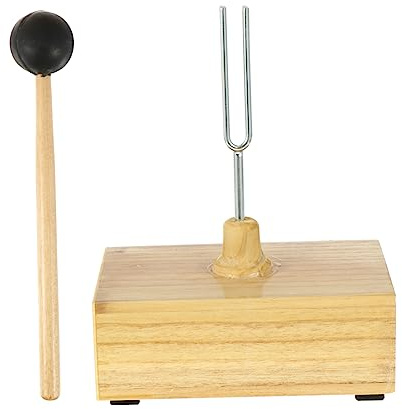 Stimmgabel 512hz 1 Satz Lehrmittel für Schüler und Lehrer mit Schlägel | Resonanzbox, Stahlgabel mit Gummi Schlägel, für Akustische Versuche und Klangmessung