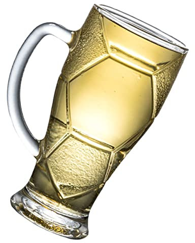 ULTECHNOVO Großes Glasbierkrug Mit Henkel Praktischer Bierbecher Für Fußballveranstaltungen Klarsichtbierglas Für Gesellige Feiern Und Veranstaltungen