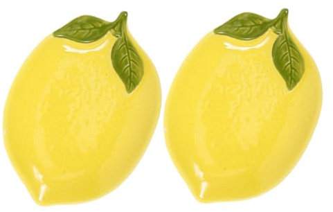 OUNONA 2stücke Zitronen Keramik Schale Zitronenförmiger Keramikteller Keramikservierteller Für Speisen Desserts Und Snacks Mehrzweckküchengeschirr