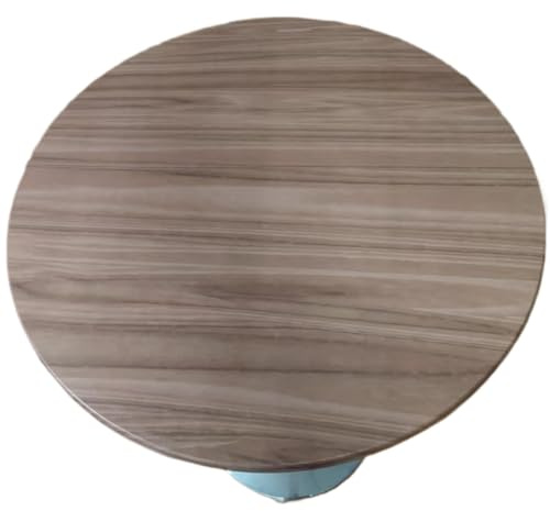 Cozomiz Elastische Tischdecke Gartentischdecke Rundtischdecke wasserdichte rutschfeste Abwischbar Schmutzabweisend Tischdecke 140cm Runde Enge Passform Holzmuster