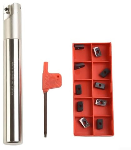 Fräseinsätze 90° 2F Wendeplatten-Schaftfräser D20mm L150mm APMT1135 Hartmetall-Einsatzfräser-Set mit Schraubenschlüssel 10 STK