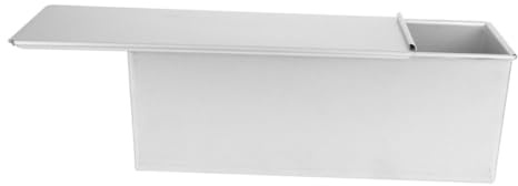 LAPYAPPE Moule à Pain avec Couvercle Coulissant, Alliage D'aluminium Argenté, Grosse Capacité, Chauffage Uniforme Rapide Cuisson Quotidienne Pain Cakes