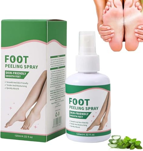 Spray instantáneo para pies, máscara exfoliante para el verano, elimina instantáneamente la piel muerta, hidrata y nutre, exfolia la piel seca y áspera (1 unidad, 120 ml)