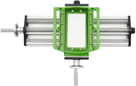 Fresadora de mesa cruzada,Mesa de trabajo para fresadoras,X-Y mesa deslizante para mini taladro eléctrico titular, mesa de aluminio de precisión, taller de modelismo, blanco/verde