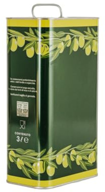 FERROELETTRA Lattina per Olio in Banda Stagnata, Verde, Contenitore Rettangolare 3L con Tappo Ermetico, 15x9x26 cm, per Conservazione Olio Alimentare, Professionale e Domestico, Made in Italy (10)