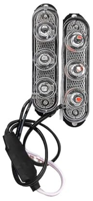 Lot De 2 Feux Stroboscopiques LED pour Moto, 12 V/24 V, Feux Clignotants De Conduite De Nuit, Feux De Signalisation Étanches pour Voiture/Moto Feus arrières