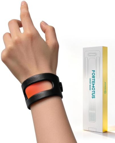 FORTEMOTUS Muñequera TFCC para Hombres y Mujeres, Soporte de Muñeca en Piel PU con Relleno Interno para Inestabilidad DRUJ y Dolor Ulnar, Ajustable para Mano Derecha e Izquierda, M