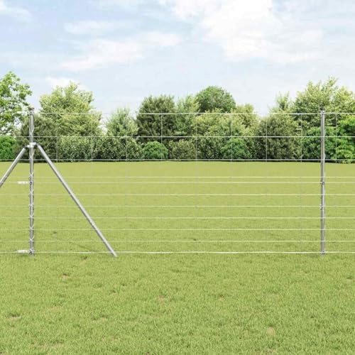 Kaloriko Wildzaun Feuerverzinkt Eisen Zaunelement 1000 x 120 x 0,18 cm Gartenzäune Sichtschutz Maschendraht Metall Begrenzung Absperrung Sicherheit Trennwand Terrasse