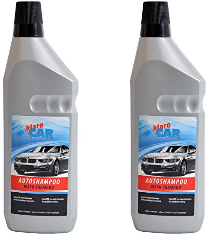 Autoshampoo mit Wachs 2 Stück im Set Waschshampoo 1000ml pro Flasche für Autos und Lacke