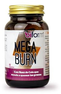 Dielisa - Biform Mega Burn, Complemento Alimenticio con Fucoxantina, Garcinia Cambogia, Nuez de Cola, Wakame y Cafeína, Ayudan a Controlar las Grasas Acumuladas - 60 Cápsulas