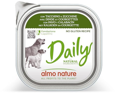 Almo Nature Daily - Aliment Humide pour Chiens - Dinde et Courgettes - 9 x 300 g