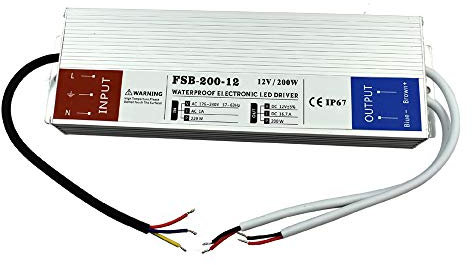 Trasformatore di alimentazione per interni ed esterni, impermeabile IP67, da 240 V CA a 12 V CC per illuminazione a LED, telecamera a circuito chiuso, banconote, faretto, luce stradale, ecc.