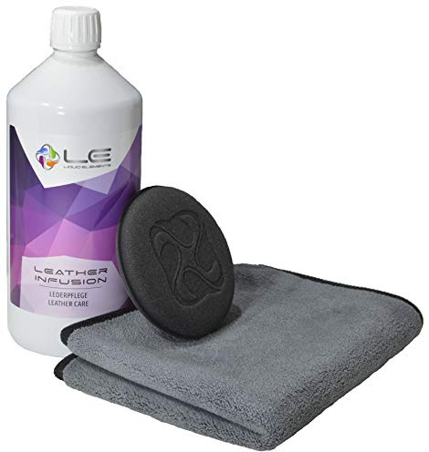 ADVANTUSE - Lederpflege Set - Liquid Elements Leather Infusion 500ml + Applikator + ADVANTUSE Mikrofasertuch