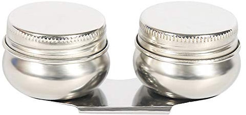 Painting Oil Pot Portable Stainless Steel Double Dipper Palette Cup Large Mouth Container Cup Oil Pot Water Paint Palette Cup Clip With Cap Painting Art Supplies for Acrylic or Oil Paint