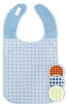 ZOLLNER Lätzchen für Erwachsene 45x90 cm, blau, wasserdicht, waschbar, 164