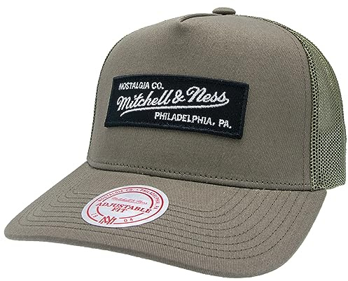 Mitchell & Ness Trucker Snapback Essential – Box Logo, OLIV, one size