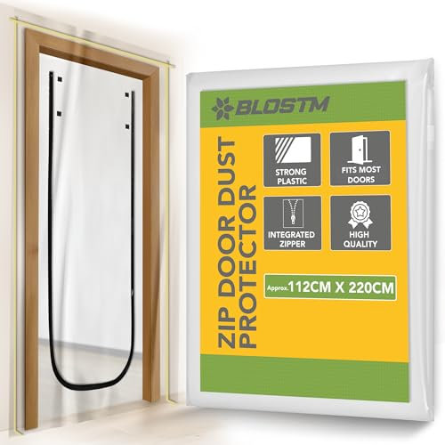 BLOSTM Puerta De Protección contra El Polvo con Cremallera Rotector Antipolvo Cremallera En Forma De U Fácil Instalación - 112cm x 220cm