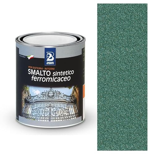 2BM Vernis synthétique ferromaceo à solvant Verderame 130 avec pigments métalliques, idéal comme fond et finition pour surface rugueuse, protection extérieure en fer forgé | Format de 2,5 l