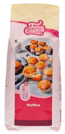 FunCakes Mix für Muffins, Backen Sie einfach köstliche Muffins, perfekte amerikanische Muffins, geeignet für die Herstellung von Blaubeermuffins oder Schokoladensplitter-Muffins, Halal., 1 kg