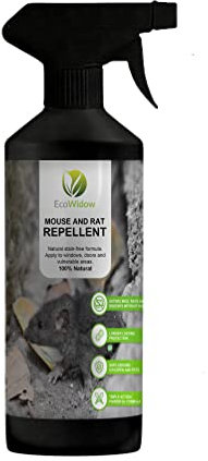 EcoWidow Mouse Repellent - Fast Acting, Humane Formula with Peppermint Oil Rat Repellent & Mice Repellent, Safe Triple Strength Natural Plant Oils for Indoor/Outdoor Use, Protects Wiring