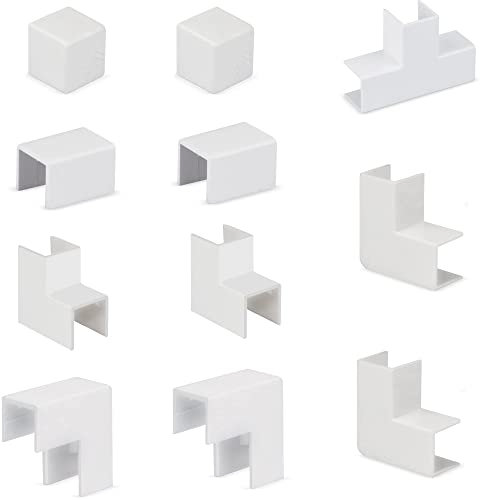 LION Electric Lot de 11 connecteurs de conduit de câbles autocollants pour montage de profilés de câbles 15 x 10 mm