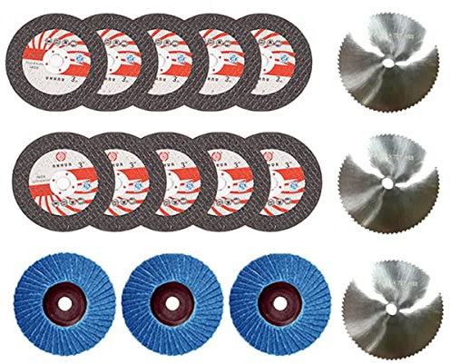 Tbkoeudhg 16 Pezzi 75 X 10 Mm Set di Mole Angolari per Legno Disco da Taglio nel Metallo Duro HSS Foglio per Lucidatura per Mini Smerigliatrice Angolare 12 V