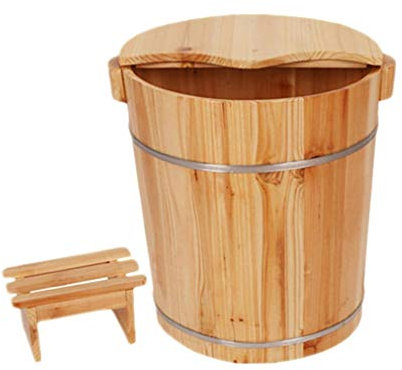 SilteD Sauna-Eimer, Badewannen-Eimer aus reinem Holz, handgefertigt, Sauna-Zubehör für Fußbadewannen, Fuß-Entspannungs-Badefass Present