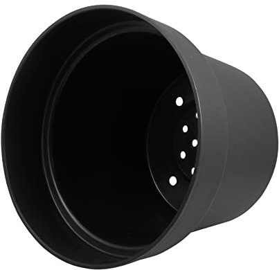 Supvox Schwarzer Blumentopf aus Kunststoff mit Belüftetem und Entwässertem Boden Modern Geformter Pflanztopf für Orchideen und Zimmerpflanzen zur Innendekoration